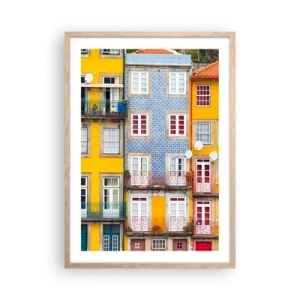 Plakat w ramie jasny dąb - Barwy starego miasta - 50x70 cm