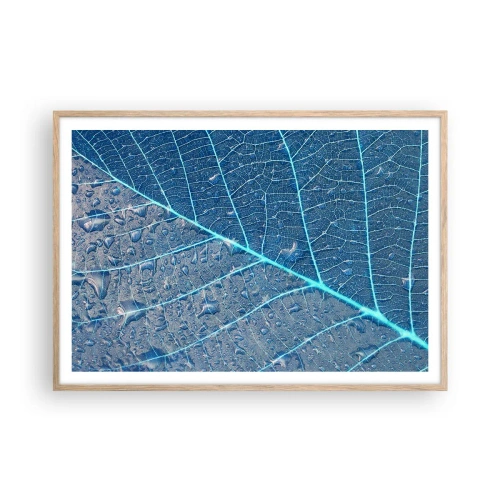 Plakat w ramie jasny dąb - Życie w błękicie - 100x70 cm