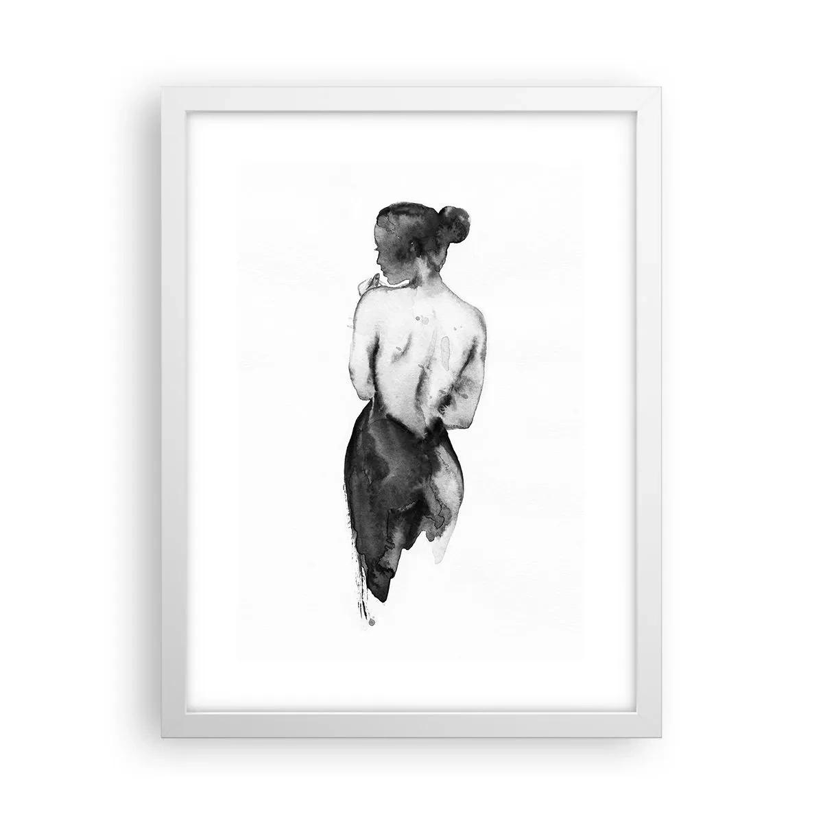 Plakat w białej ramie - Przy niej świat znika - 30x40 cm