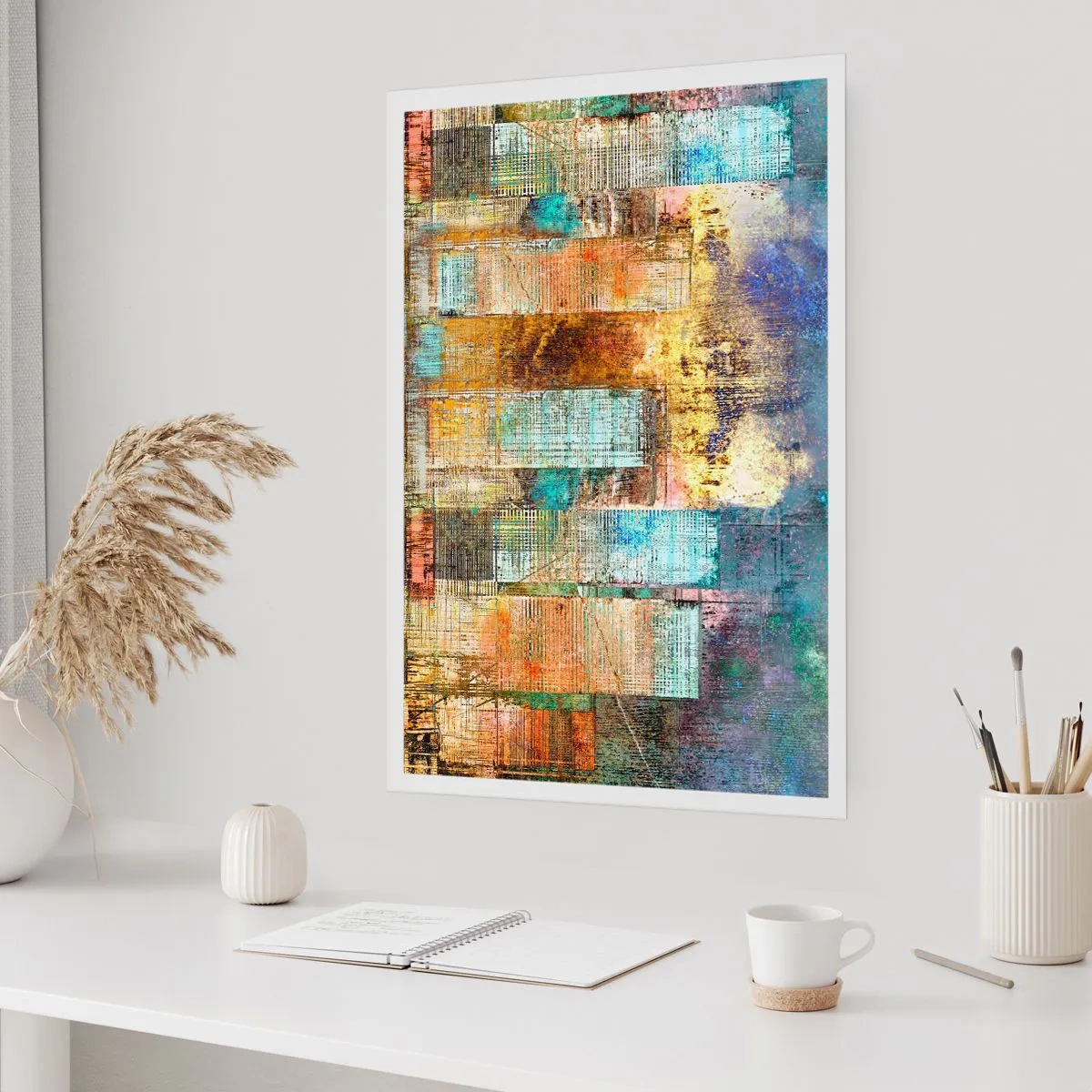 Plakat - Akwarelowa płaszczka w odcieniach błękitu na jasnym tle - 50x70cm - Słoneczna metropolia - Nowoczesna dekoracja ścienna do salonu, kuchni i sypialni ARTTOR