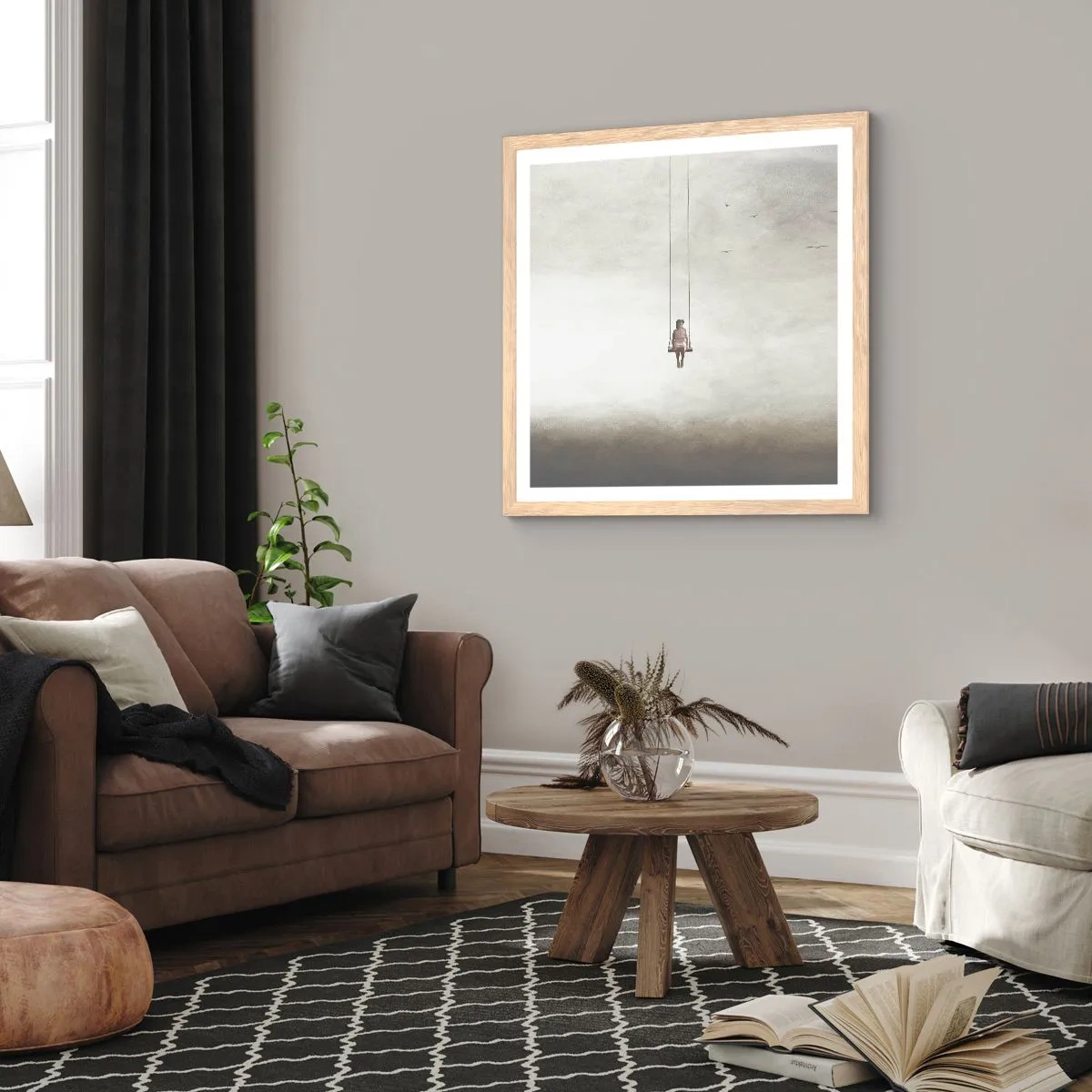 Plakat w ramie jasny dąb - Dziecko w nas - 40x40 cm