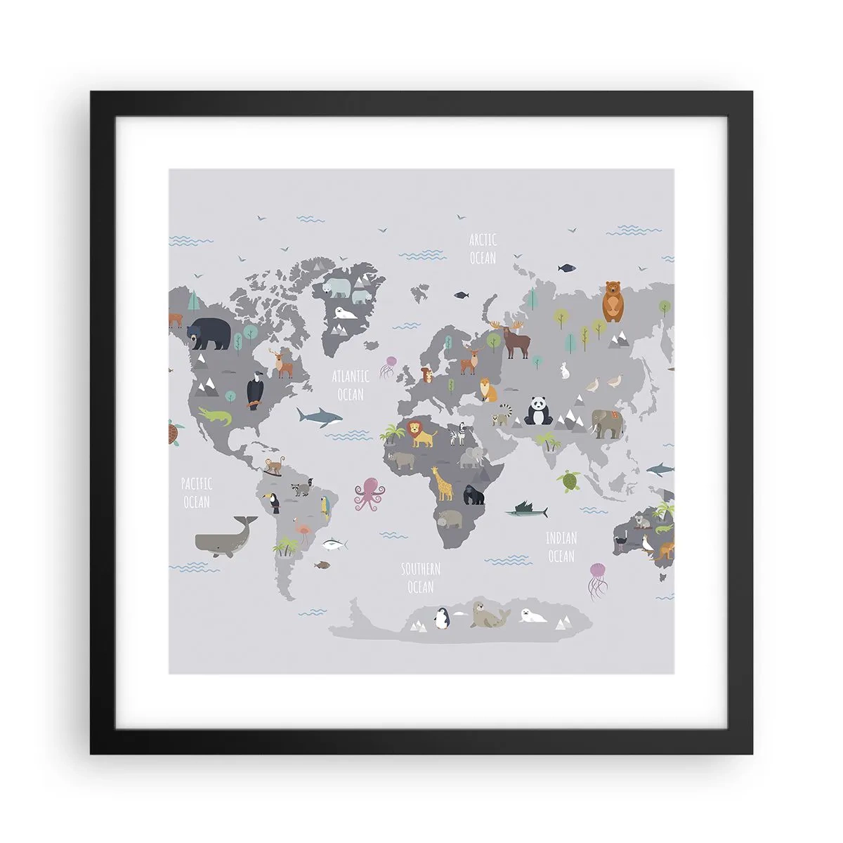 Plakat w czarnej ramie - Powiedz mi, skąd jesteś… - 40x40 cm