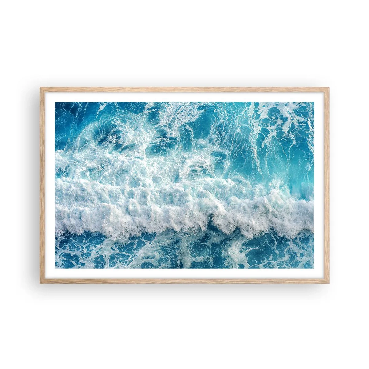 Plakat w ramie jasny dąb - Radośnie i w podskokach - 91x61 cm