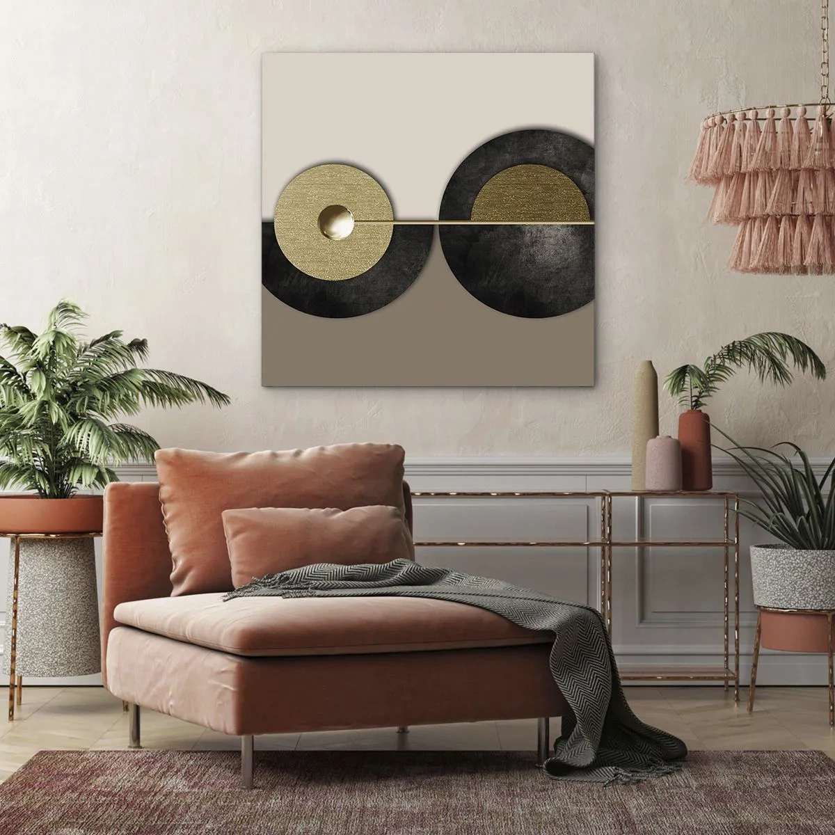 Obraz na płótnie - Wariacje wokół koła - 70x70 cm