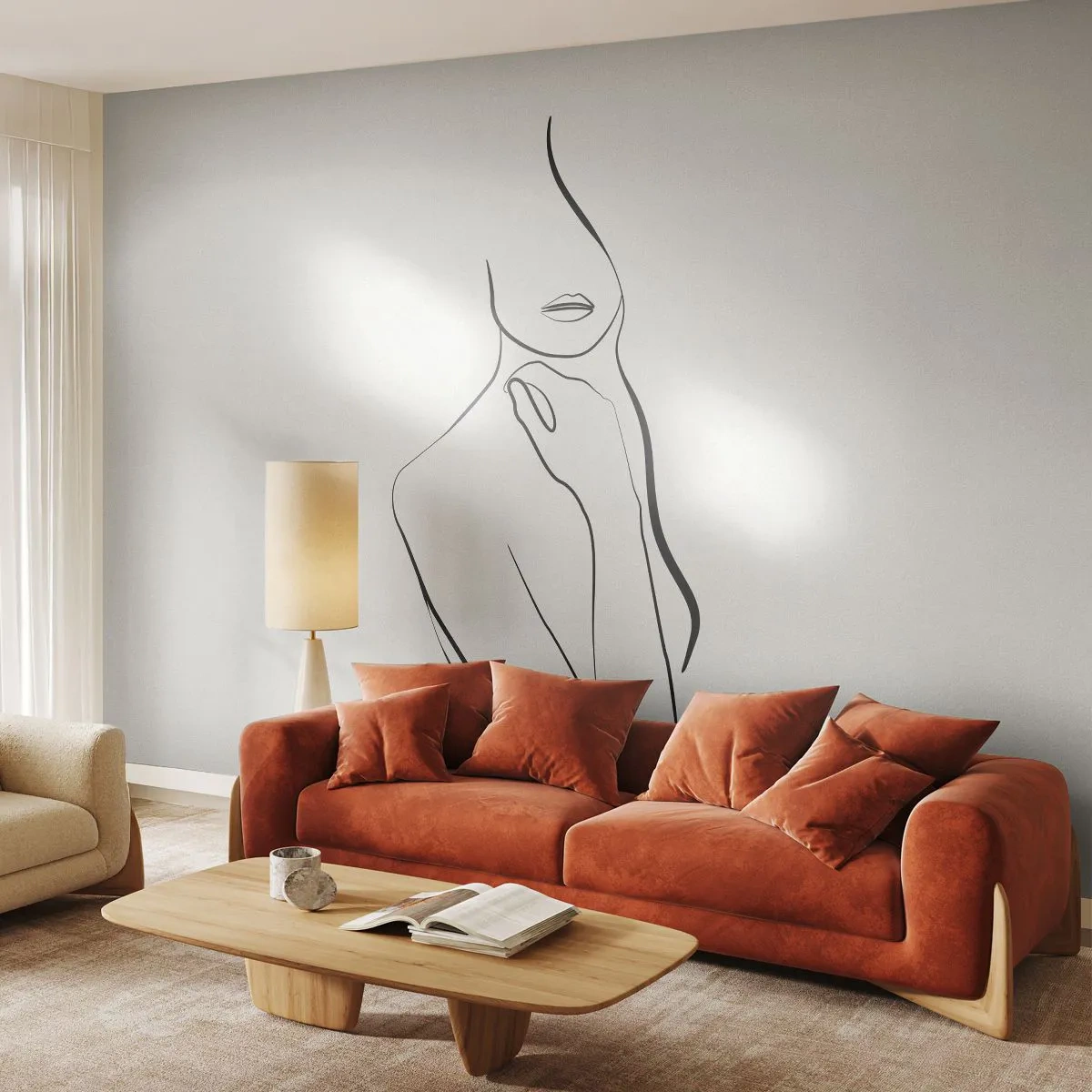 Fototapeta Premium Canvas - Fala melancholii - Abstrakcja, Ciało Kobiety, Grafika - 250x175 cm
