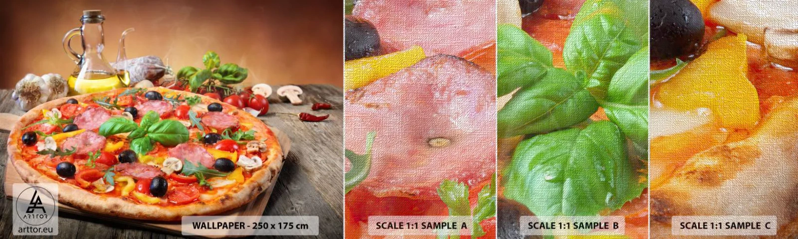 Fototapeta Próbka Premium Canvas - Z prawdziwie włoskim smakiem - Gastronomia, Pizza, Włochy - 100x30 cm