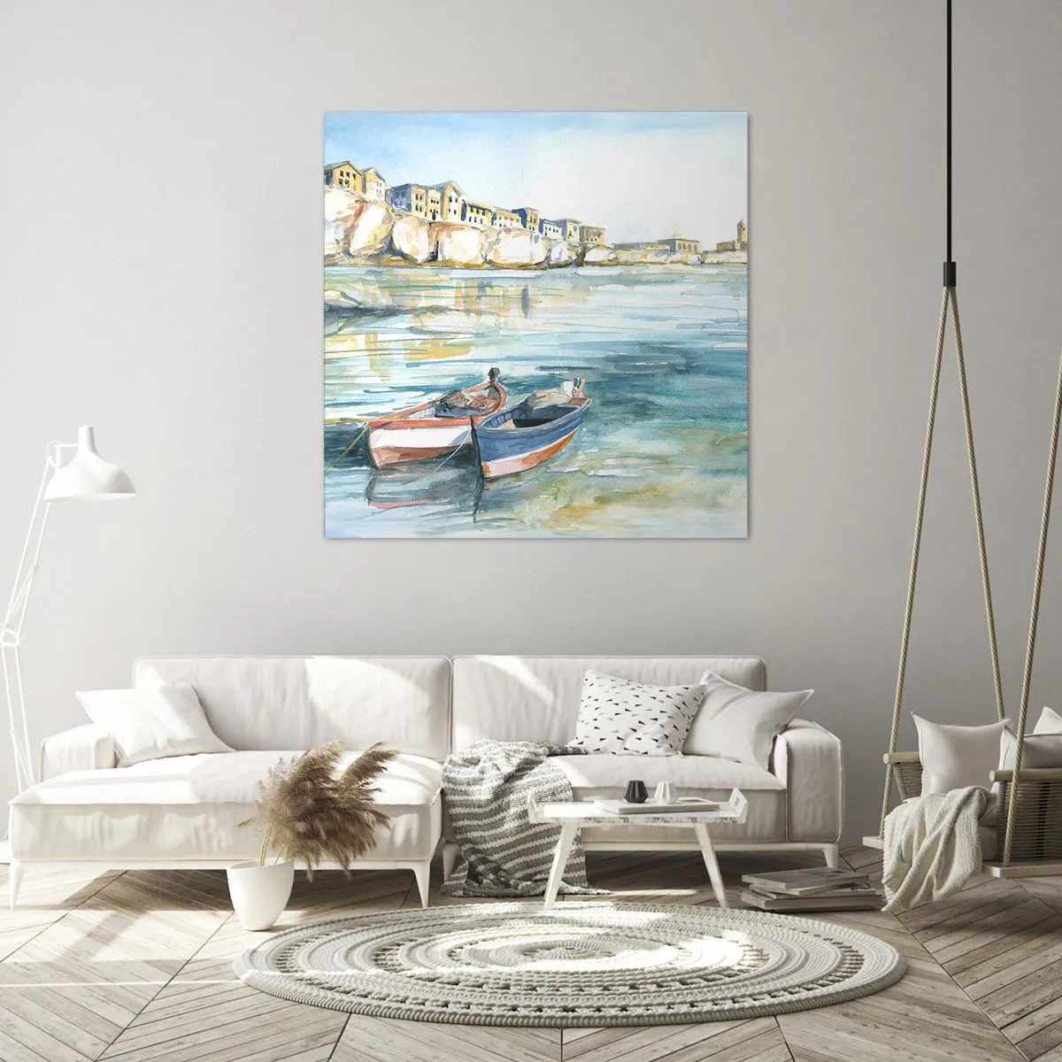 Obraz na płótnie - Pejzaż w lazurze - 70x70 cm