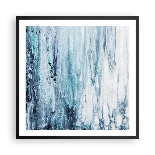 Plakat w czarnej ramie - Sople błękitu - 60x60 cm