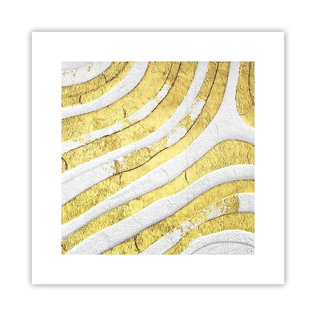 Plakat - Kompozycja w bieli i złocie - 30x30 cm