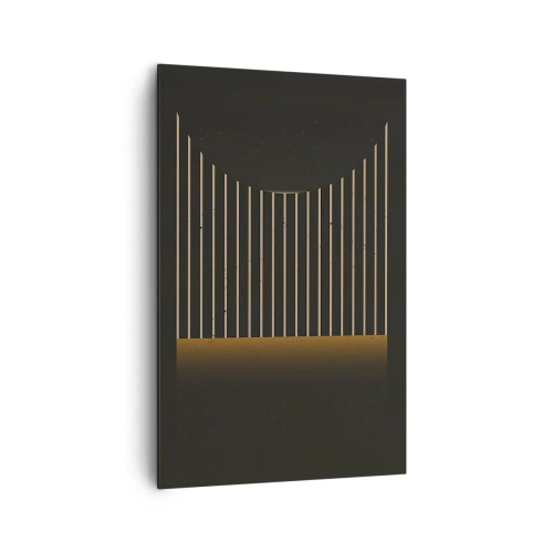 Obraz na płótnie - Geometryczny wzór z pasami na ciemnym tle - 80x120cm - Zbadać ciemność - Nowoczesna dekoracja ścienna do salonu i sypialni ARTTOR