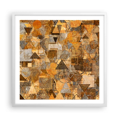 Plakat w białej ramie - Świat ujęty w formę - 60x60 cm
