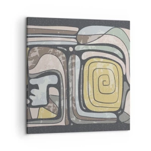 Obraz na płótnie - Abstrakcja w duchu prekolumbijskim - 50x50 cm