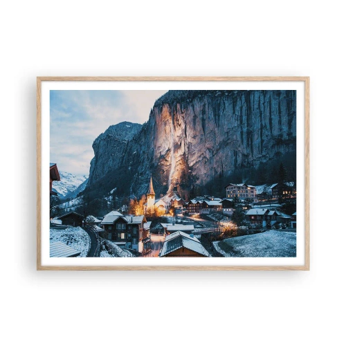 Plakat w ramie jasny dąb - Świetlisty duch zimy - 100x70 cm