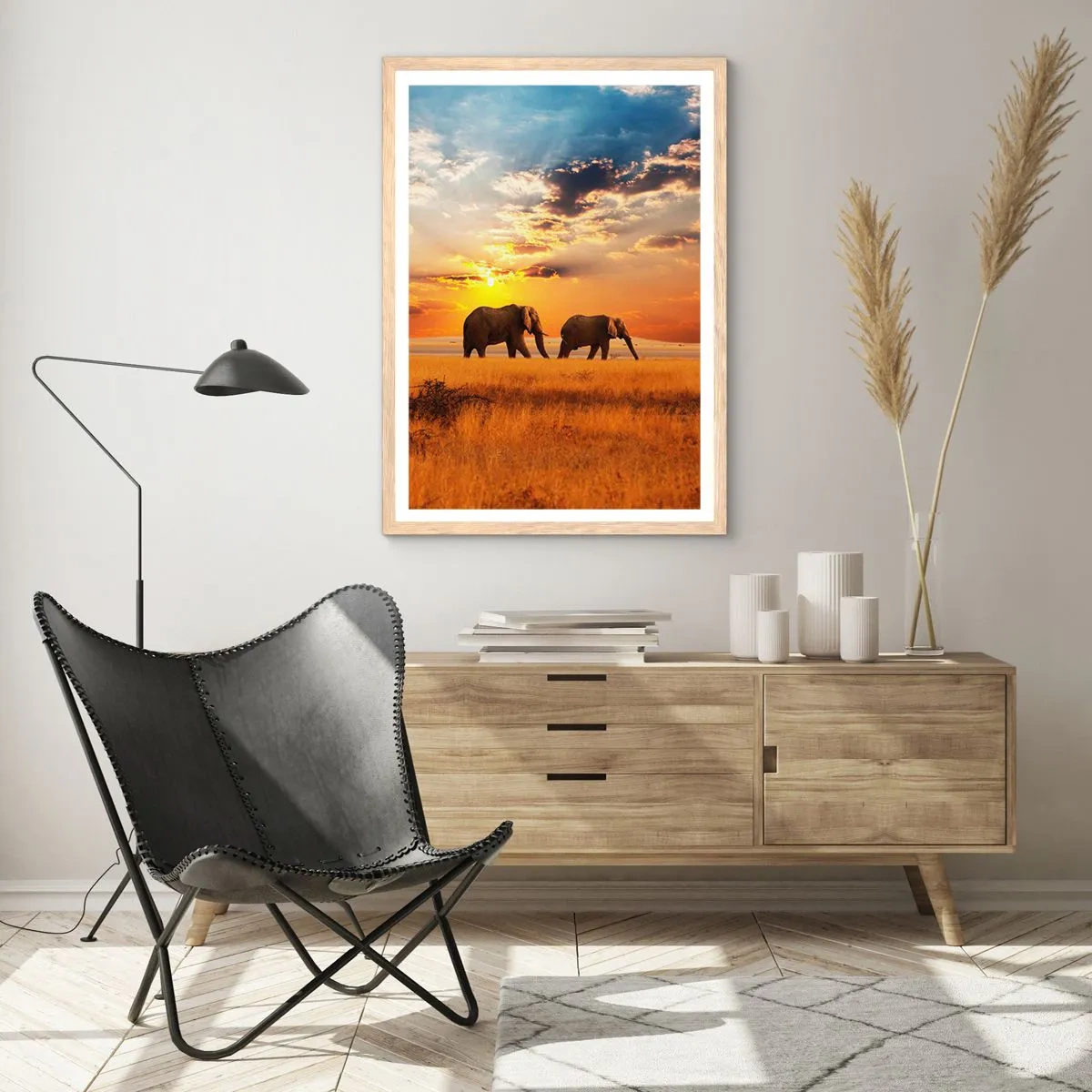Plakat w ramie jasny dąb - Rodzinna przechadzka - 40x50 cm