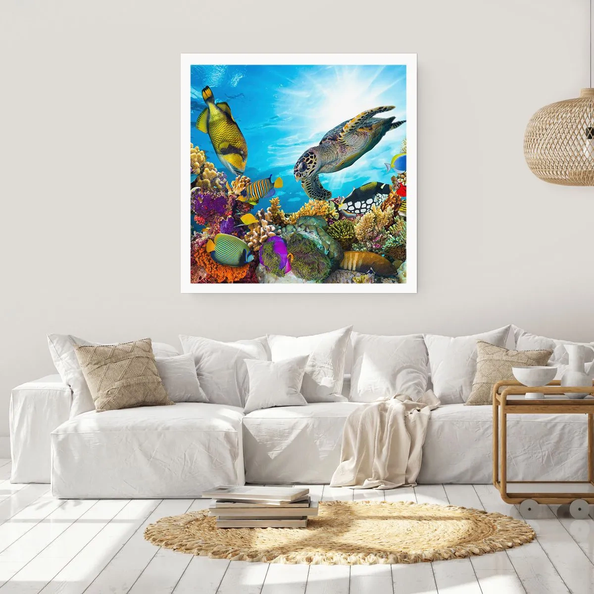 Plakat - Koralowa promenada - 30x30 cm