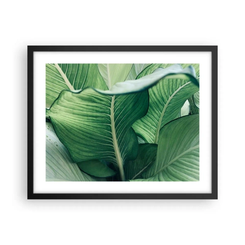 Plakat w czarnej ramie - Życie intensywnie zielone - 50x40 cm