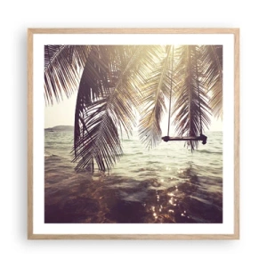 Plakat w ramie jasny dąb - Można bujać w obłokach do woli - 60x60 cm