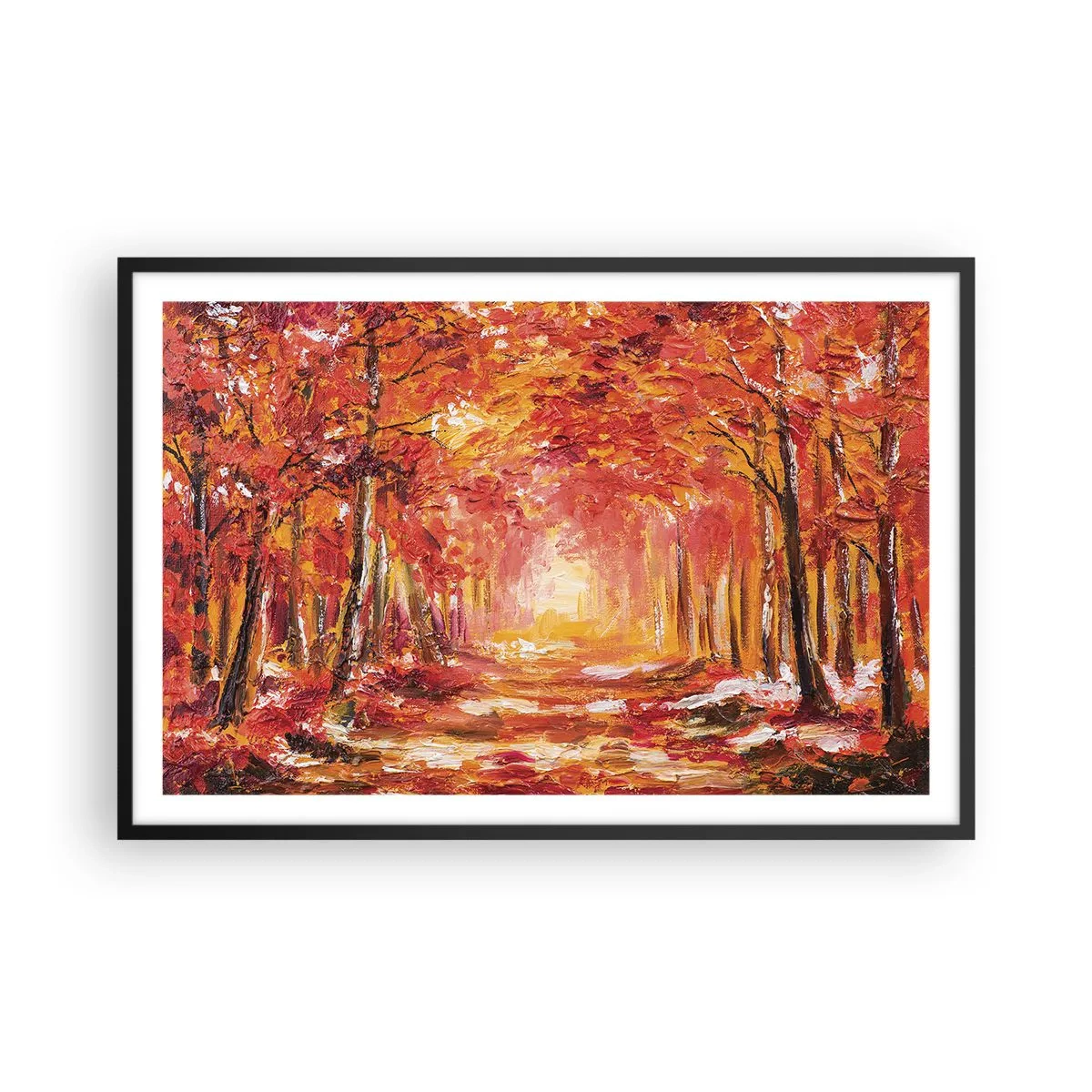 Plakat w czarnej ramie - Miedziany las - 91x61 cm