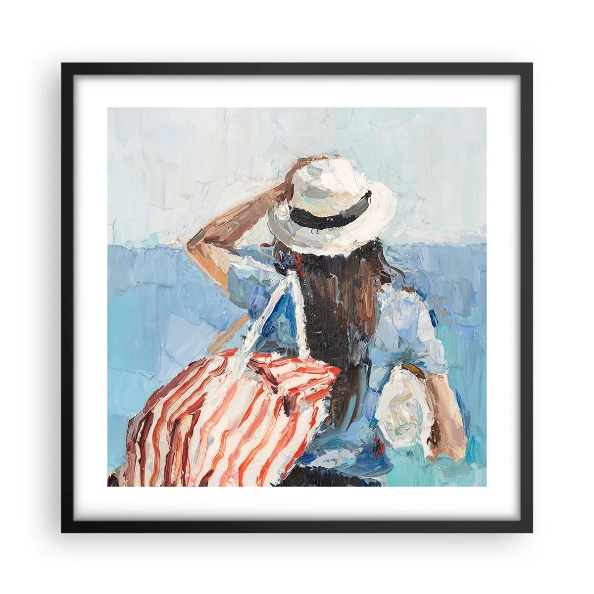Plakat w czarnej ramie - Witaj na wakacjach - 50x50 cm