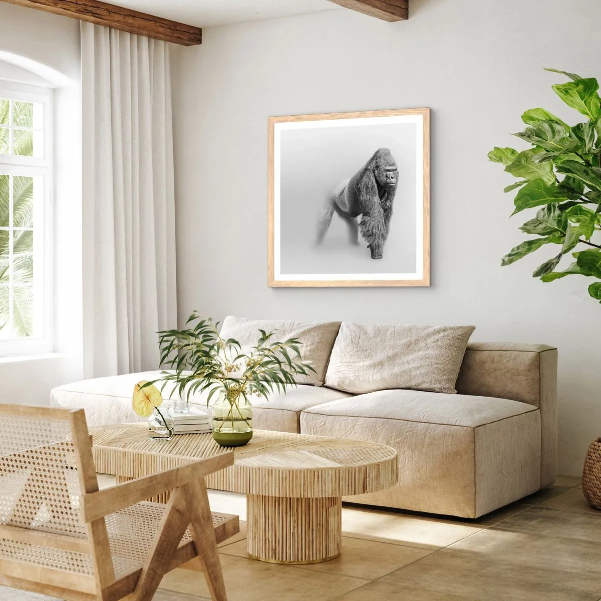 Plakat w ramie jasny dąb - Pewny swej siły - 30x30 cm