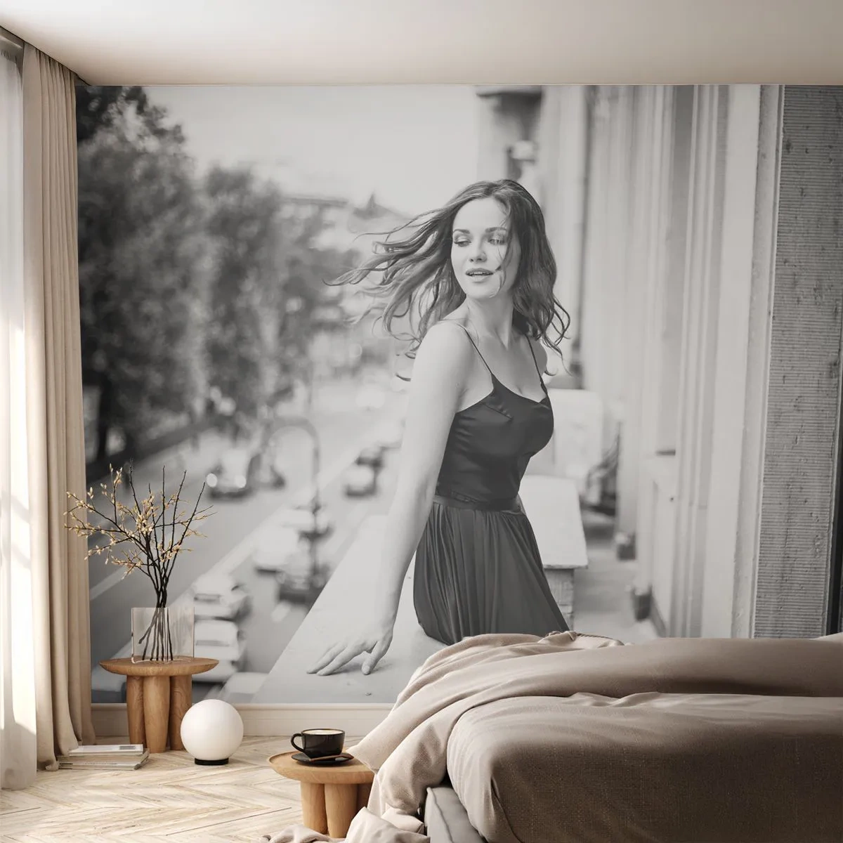 Fototapeta Premium Canvas - Z pewnością paryżanka - Kobieta, Miasto, Architektura - 250x175 cm