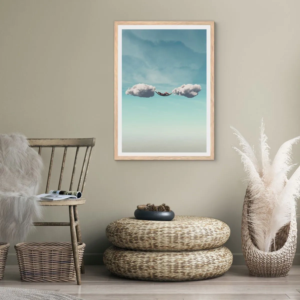 Plakat w ramie jasny dąb - Błogość chwili - 30x40 cm