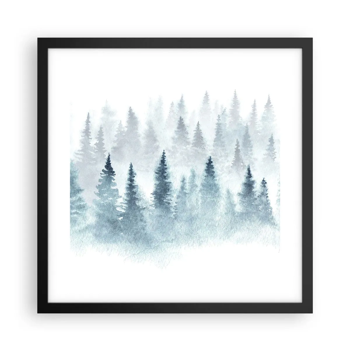 Plakat w czarnej ramie - Otulone mgłą - 40x40 cm