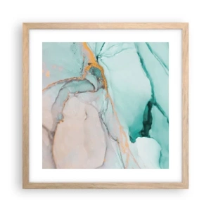 Plakat w ramie jasny dąb - Taniec kształtów i barw - 40x40 cm