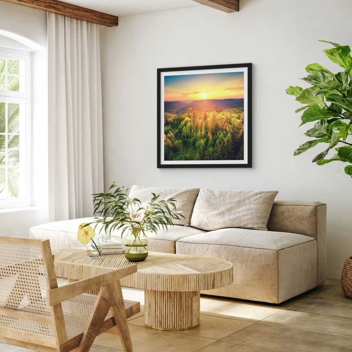 Plakat w czarnej ramie - Wierzchołki i szczyty - 30x30 cm