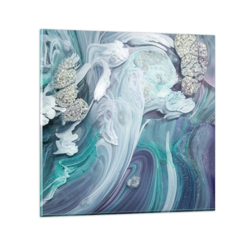 Obraz na szkle - Nurty błękitu - 50x50 cm