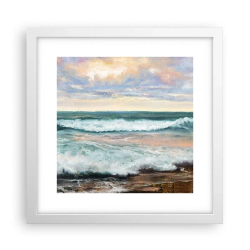 Plakat w białej ramie - Tutaj wygładzisz duszę - 30x30 cm
