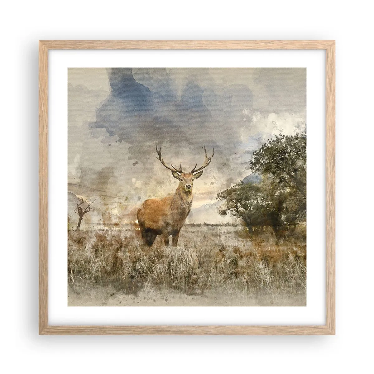 Plakat w ramie jasny dąb - Godność - siła - dostojeństwo - 50x50 cm