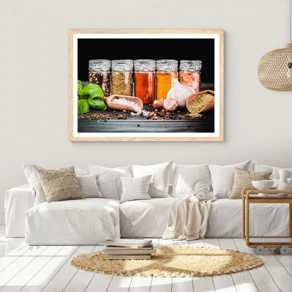 Plakat w ramie jasny dąb - Żeby życie miało smak - 40x30 cm