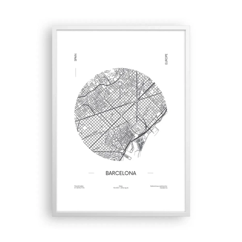 Plakat w białej ramie - Anatomia Barcelony - 50x70 cm