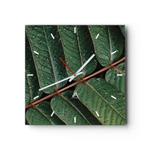 Zegar ścienny - W zielonym rytmie - 40x40 cm