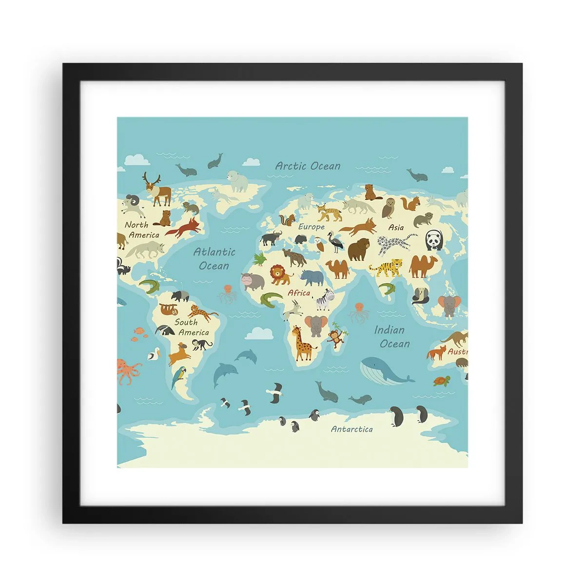 Plakat w czarnej ramie - Dobrzy sąsiedzi - 40x40 cm