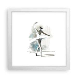 Plakat w białej ramie - Zaklęta w łabędzia - 30x30 cm