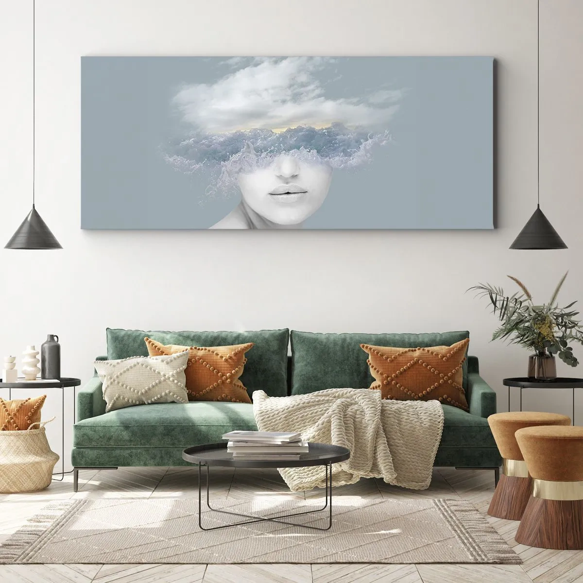 Obraz na płótnie - Z głową w chmurach - 100x40 cm