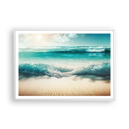 Plakat w białej ramie - Spokój oceanu - 100x70 cm
