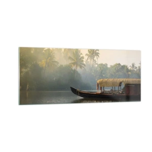 Obraz na szkle - Dom na rzece - 100x40 cm