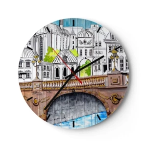 Zegar ścienny - Miasto jak malowane - 40x40 cm