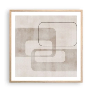 Plakat w ramie jasny dąb - Geometryczna fuga - 60x60 cm
