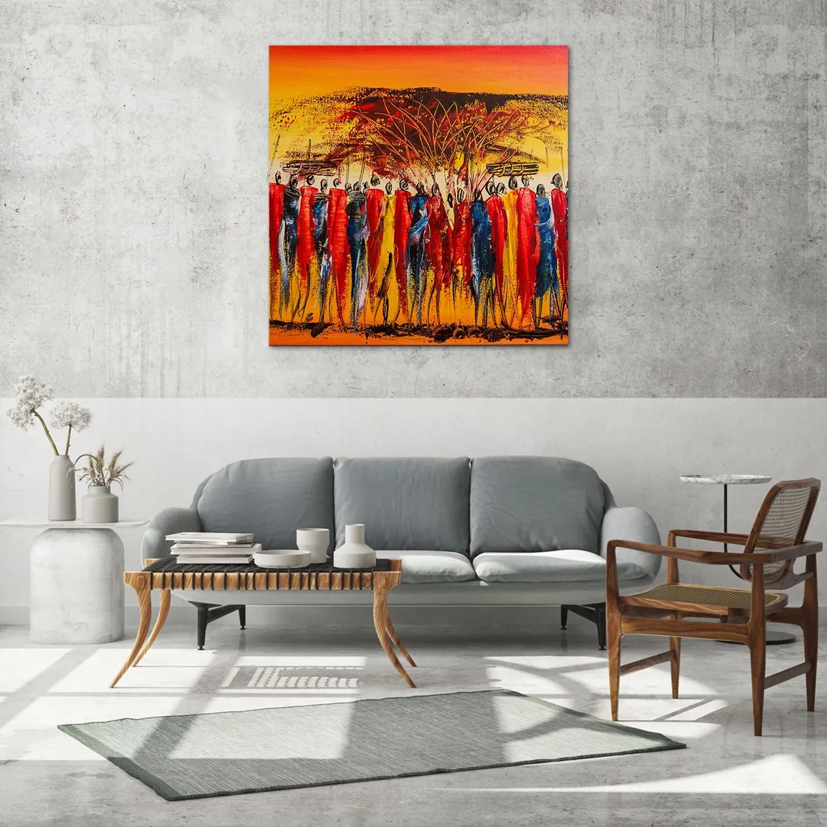 Obraz na szkle - Tam, tam, tam tam idą - 60x60 cm