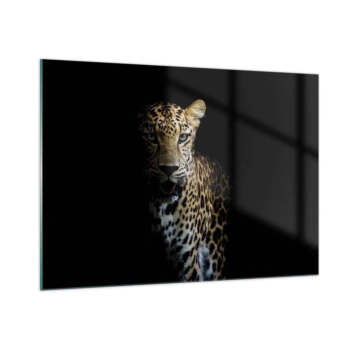 Obraz na szkle - Lew w cieniu - 100x70cm - Mroczne piękno - Nowoczesna dekoracja ścienna do salonu, kuchni i sypialni ARTTOR