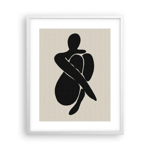 Plakat w białej ramie - We własnych objęciach - 40x50 cm