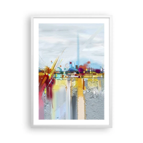 Plakat w białej ramie - Most radości nad rzeką życia - 50x70 cm