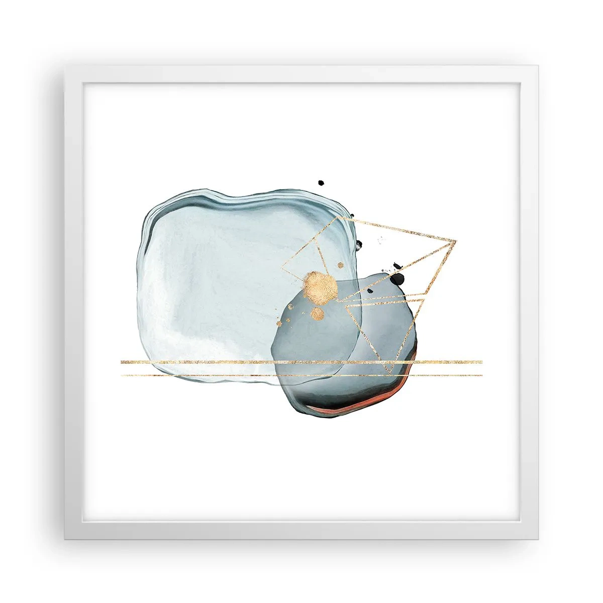Plakat w białej ramie - Studium kropli - 40x40 cm
