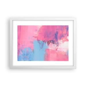 Plakat w białej ramie - Róż, błękit i szczypta światła - 40x30 cm