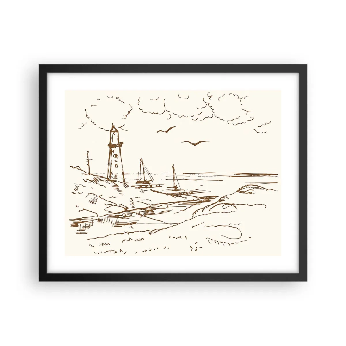 Plakat w czarnej ramie - Zarys wspomnienia lata - 50x40 cm