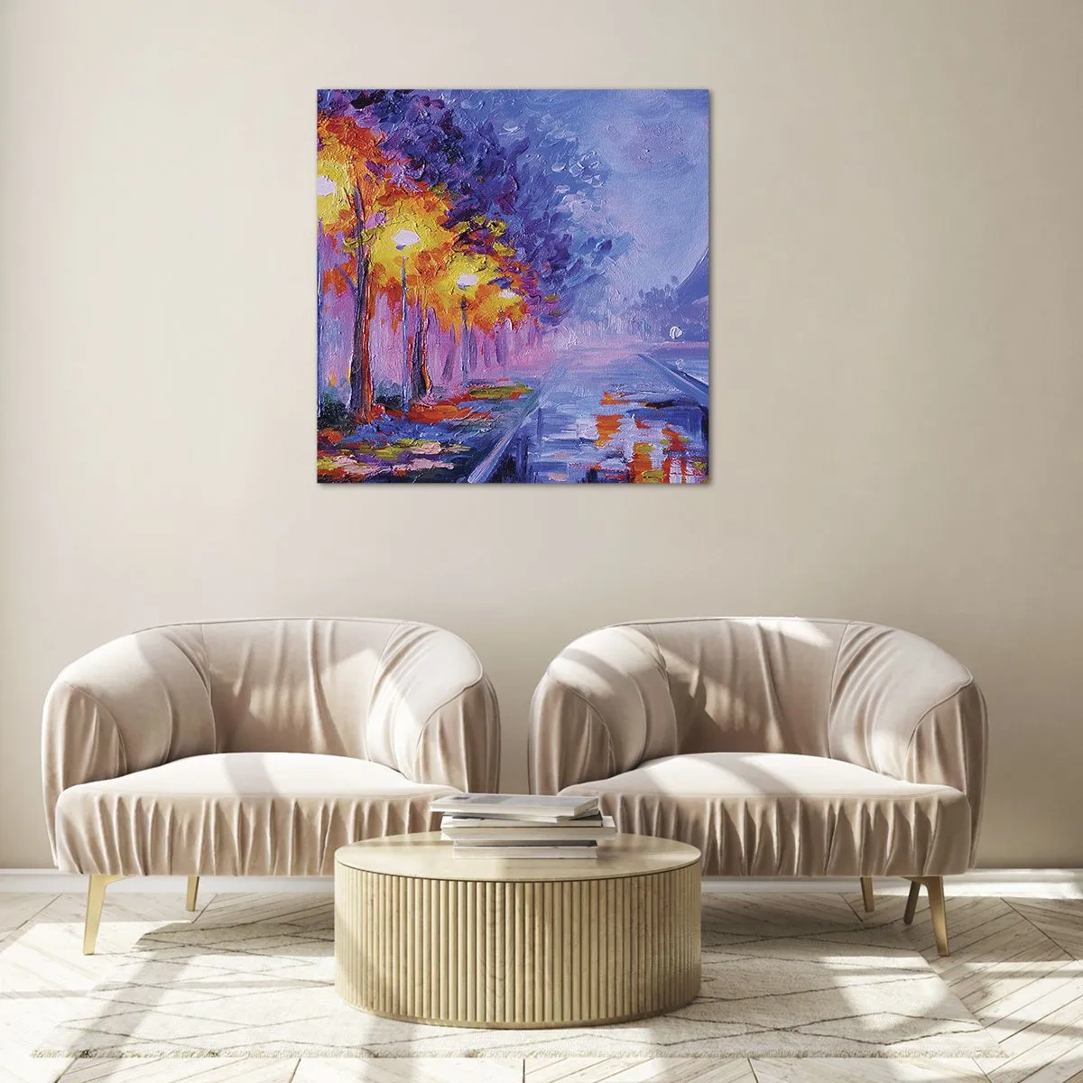 Obraz na szkle - Wymarzony spacer - 30x30 cm